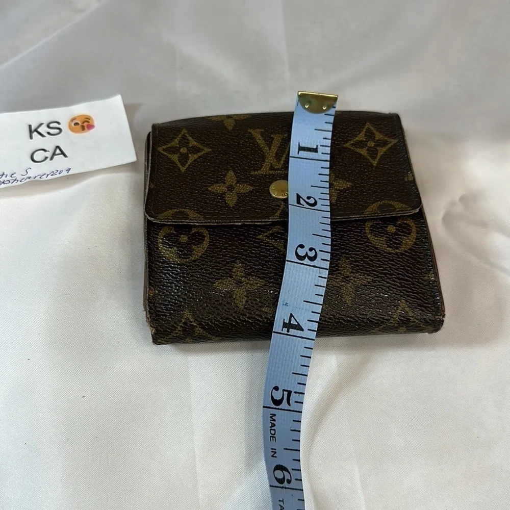 Louis Vuitton Monogram Portomone Bie Cult Credit Wallet Bifold ...